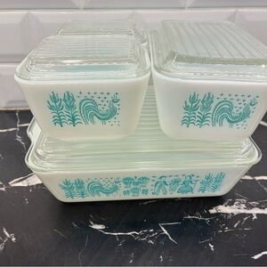 Vintage Pyrex Butterprint Refrigerator Set – Complete 4-Piece with Lids